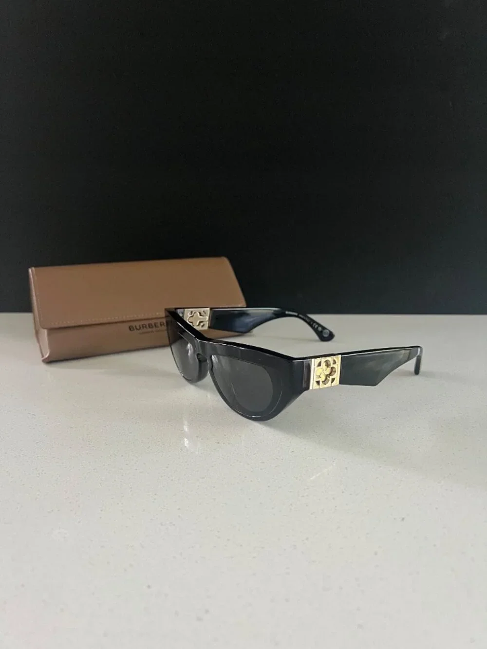Burberry BE4422U cat eye black sunglasses